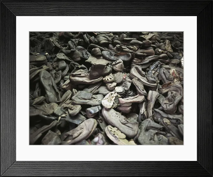 Framed Print : POLAND. Oswiecim. Auschwitz-Birkenau Memorial and Museum. Second World War. Auschwitz Concentration Camp II. Personal effects of the prisoners Framed Print : POLAND. Oswiecim. Auschwitz-Birkenau Memorial and Museum. Second World War. Auschwitz Concentration Camp II. Personal effects of the prisoners