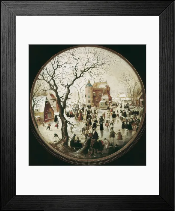 Framed Print : Avercamp, Hendrik (van) (1585-1634). A Winter Scene with Skaters near a Castle. 1608 - 1609. Renaissance art. Quattrocento. Oil on wood. UNITED KINGDOM. London. National Gallery Framed Print : Avercamp, Hendrik (van) (1585-1634). A Winter Scene with Skaters near a Castle. 1608 - 1609. Renaissance art. Quattrocento. Oil on wood. UNITED KINGDOM. London. National Gallery