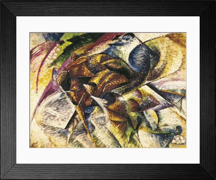 Framed Print : BOCCIONI, Umberto (1882-1916). Dynamism of a Cyclist. Futurism. Oil on canvas. ITALY. Venice. Peggy Guggenheim Collection. AISA / Everett Collection**US SALES ONLY** Framed Print : BOCCIONI, Umberto (1882-1916). Dynamism of a Cyclist. Futurism. Oil on canvas. ITALY. Venice. Peggy Guggenheim Collection. AISA / Everett Collection**US SALES ONLY**