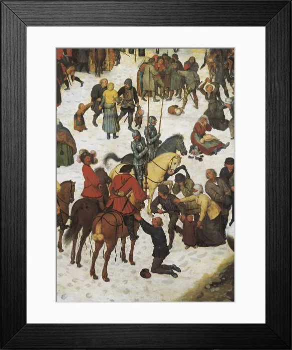 Framed Print : Breugel, Pieter, The Elder, called 'Peasant Bruegel' (1525-1569). Massacre of the Innocents. 1560s. Lower central detail depicting some scenes of the massacre