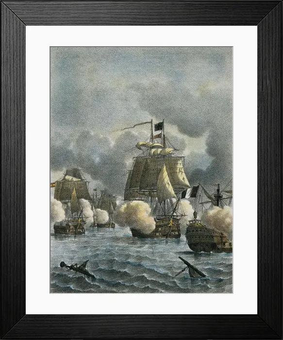 Framed Print : Battle of Trafalgar, 21st October 1805. Engraving. AISA / Everett Collection**US SALES ONLY** Framed Print : Battle of Trafalgar, 21st October 1805. Engraving. AISA / Everett Collection**US SALES ONLY**