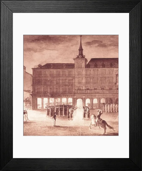 Framed Print : Spain (1822). Liberal Trienium. Madrid (7th July 1822). Fight in Plaza Mayor. Etching. SPAIN. Madrid. National Library. AISA / Everett Collection**US SALES ONLY**