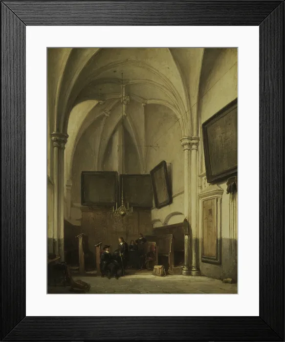 Framed Print : Vestry of the Church of St. Stephen in Nijmegen, by Johannes Bosboom, 1850-91, Dutch painting, oil on panel