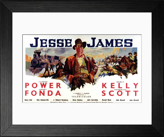 Framed Print : JESSE JAMES, Tyrone Power as Jesse James (center), 1939. TM & copyright 20th Century Fox Film Corp. All rights reserved / courtesy Everett Collection
