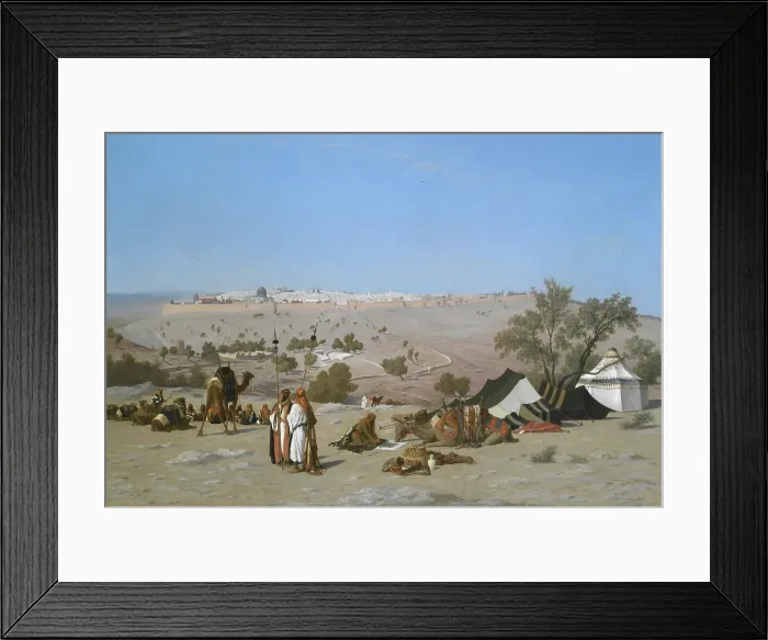 Framed Print : JERUSALEM FROM THE MOUNT OF OLIVES, by Charles-Theodore Frere, 1880, French painting, oil on canvas