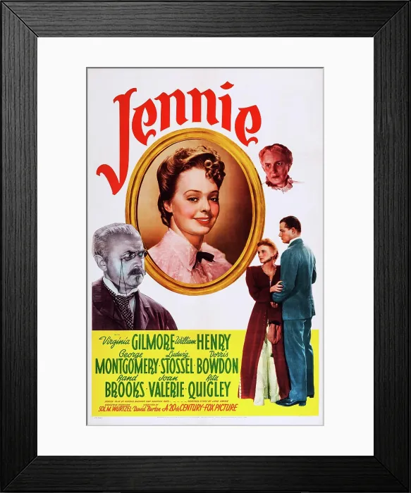 Framed Print : JENNIE, US poster art, counter-clockwise from top right: Hermine Sterler, Virginia Gilmore, Ludwig Stossel, Dorris Bowden, William Henry, 1940 Framed Print : JENNIE, US poster art, counter-clockwise from top right: Hermine Sterler, Virginia Gilmore, Ludwig Stossel, Dorris Bowden, William Henry, 1940