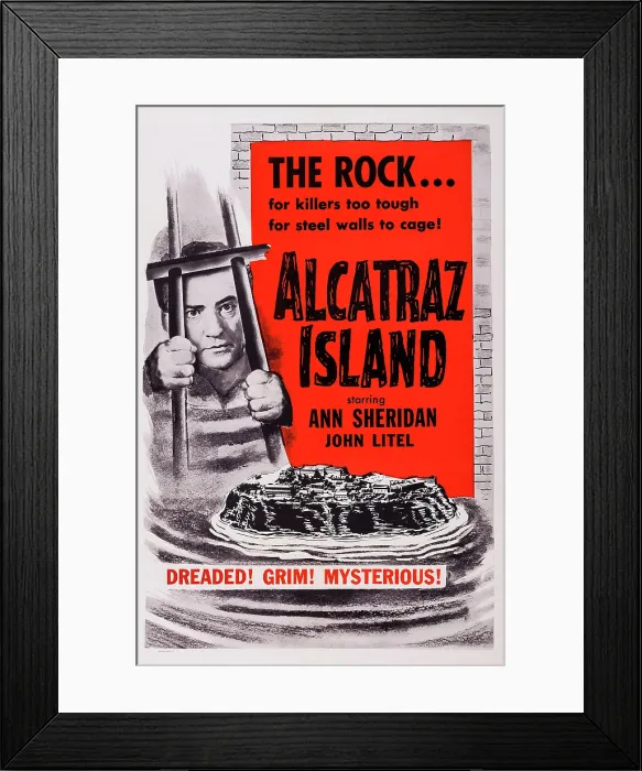 Framed Print : ALCATRAZ ISLAND, US poster art, John Litel, 1937