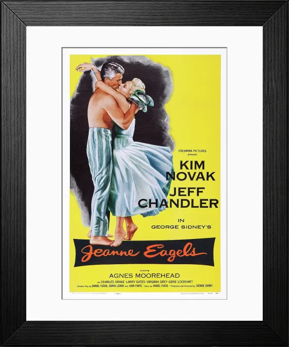 Framed Print : JEANNE EAGELS, US poster, from left: Jeff Chandler, Kin Novak, 1957 Framed Print : JEANNE EAGELS, US poster, from left: Jeff Chandler, Kin Novak, 1957