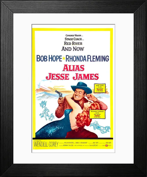 Framed Print : ALIAS JESSE JAMES, US poster, Bob Hope, Rhonda Fleming, 1959