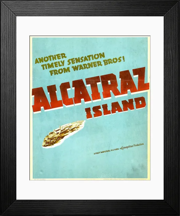 Framed Print : ALCATRAZ ISLAND, window card, 1937