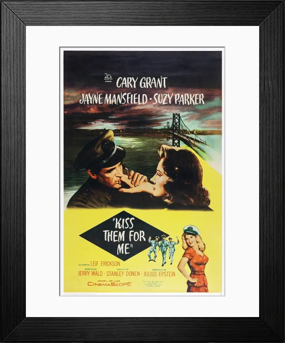 Framed Print : KISS THEM FOR ME, center from left: Cary Grant, Suzy Parker, Jayne Mansfield (bottom right), 1957, TM & Copyright 20th Century Fox Film Corp. / courtesy Everett Collection