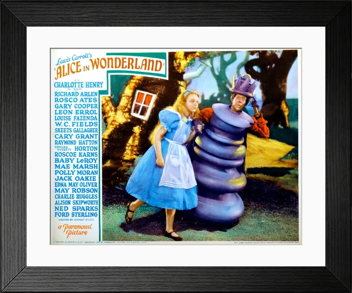 Framed Print : ALICE IN WONDERLAND, US lobbycard, l-r: Charlotte Henry, Edna May Oliver on lobbycard, 1933