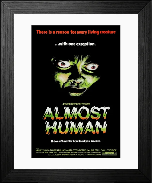 Framed Print : ALMOST HUMAN, (aka MILANO ODIA: LA POLIZIA NON PUO SPARARE), US poster art, 1974 Framed Print : ALMOST HUMAN, (aka MILANO ODIA: LA POLIZIA NON PUO SPARARE), US poster art, 1974