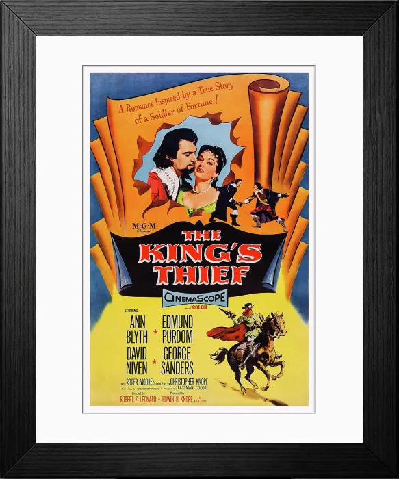 Framed Print : THE KING'S THIEF, US poster art, top from left: Edmund Purdom, Ann Blyth, 1955