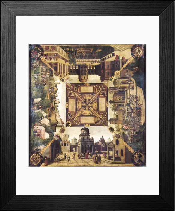 Framed Print : BEHAM, Hans Sebald (1500-1550). Table with the story of David. 1534. Detail. Renaissance art. Oil on wood. FRANCE. Paris. Louvre Museum. AISA / Everett Collection**US SALES ONLY**
