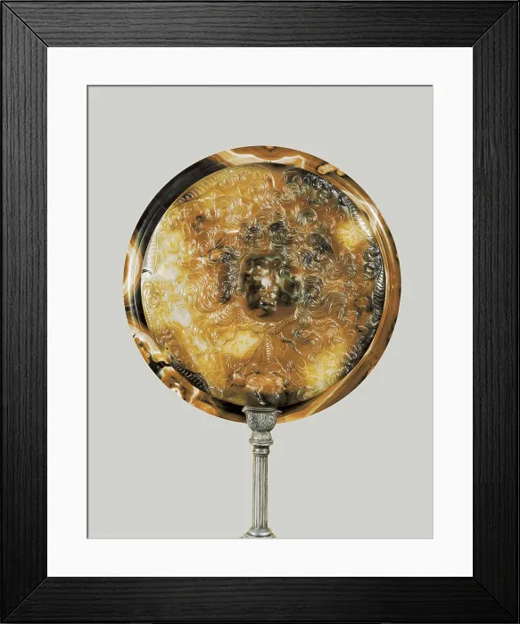 Framed Print : Tazza Farnese. ca. 150. Reverse depicting Medusa's head. Roman art. Early Empire. Decorative Arts. ITALY. Naples. National Museum of Archaeology. Proc: EGYPT. Alexandria Framed Print : Tazza Farnese. ca. 150. Reverse depicting Medusa's head. Roman art. Early Empire. Decorative Arts. ITALY. Naples. National Museum of Archaeology. Proc: EGYPT. Alexandria