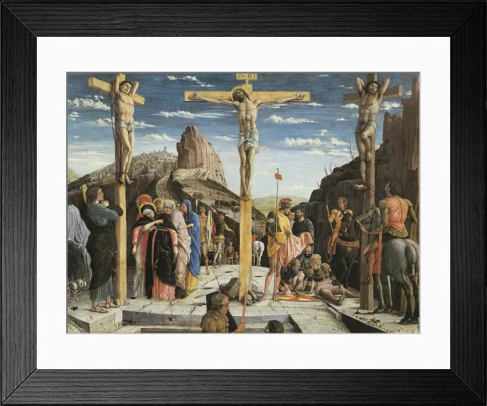 Framed Print : MANTEGNA, Andrea (1431-1506). Calvary. 1456 - 1460. Central panel from the altar-piece of the Church of San Zeno at Verona. Renaissance art. Quattrocento. Oil on wood. FRANCE