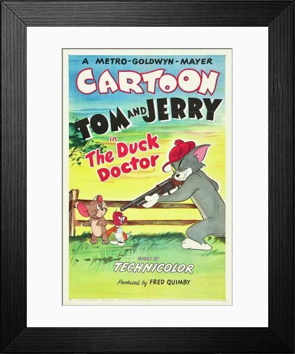 Framed Print : THE DUCK DOCTOR, left: Jerry, right: Tom on poster art, 1952
