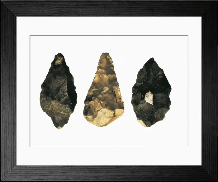 Framed Print : Bifaces. Lower Paleolithic. SPAIN. Barcelona. Archaeology Museum of Catalonia. Proc: SPAIN. MADRID (AUTONOMOUS COMMUNITY). AISA / Everett Collection**US SALES ONLY**