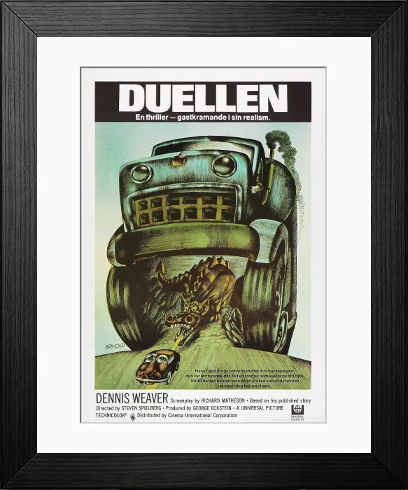 Framed Print : DUEL, (aka DUELLEN), Swedish poster, 1971 Framed Print : DUEL, (aka DUELLEN), Swedish poster, 1971