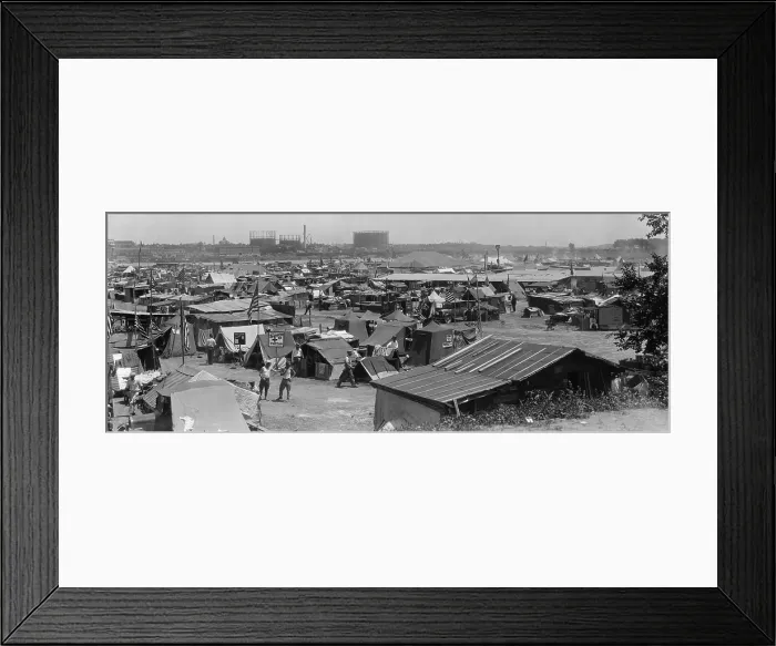 Framed Print : Bonus Army shacks at Anacostia Flats, Washington, D.C. July 1932 Framed Print : Bonus Army shacks at Anacostia Flats, Washington, D.C. July 1932