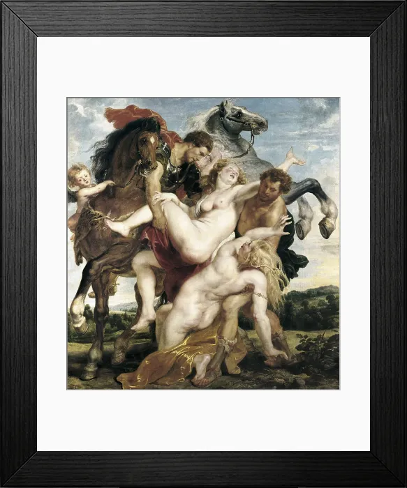 Framed Print : RUBENS, Peter Paul (1577-1640). The Rape of the Daughters of Leucippus. ca. 1618. Castor and Pollux abducted Hilaera and Phoebe in order to marry them. Flemish art. Oil on canvas