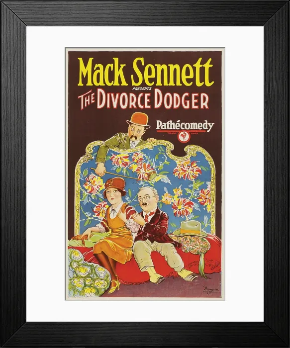 Framed Print : THE DIVORCE DODGER, top: Billy Bevan; seated, left: Thelma Hill, 1926