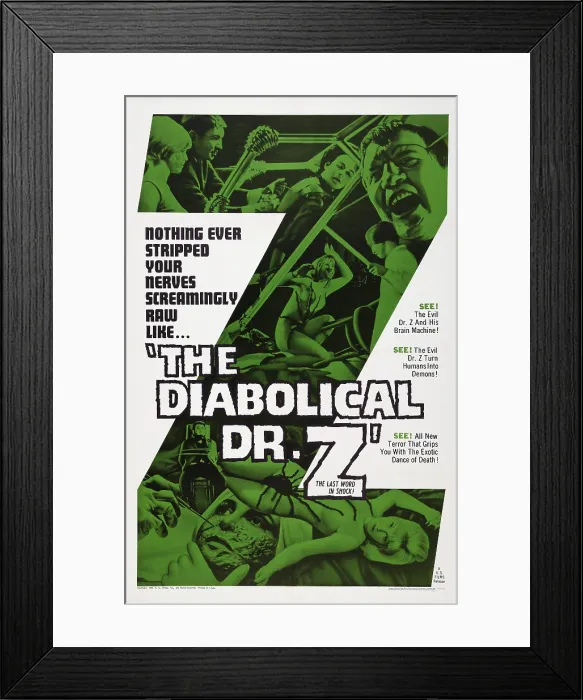 Framed Print : THE DIABOLICAL DR. Z, (aka MISS MUERTE), US poster art, 1966 Framed Print : THE DIABOLICAL DR. Z, (aka MISS MUERTE), US poster art, 1966