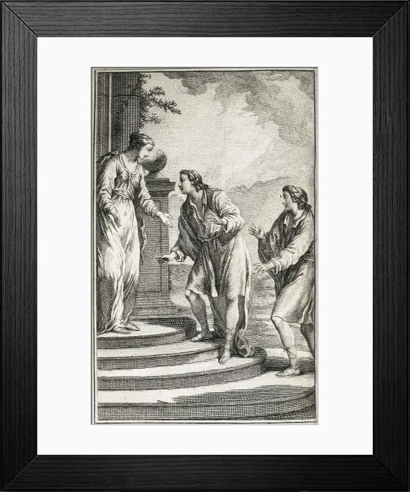 Framed Print : Plautus (254-184 BC). Illustration of an edition of Plautus 'Comedies' (1759). Etching. AISA / Everett Collection**US SALES ONLY**