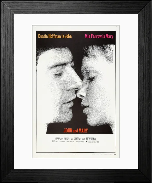 Framed Print : JOHN AND MARY, US poster, from left: Dustin Hoffman, Mia Farrow, 1969