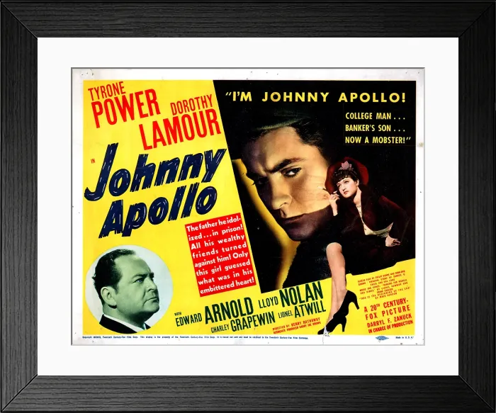 Framed Print : JOHNNY APOLLO, Edward Arnold, Tyrone Power, Dorothy Lamour, 1940