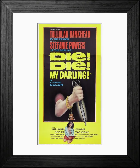 Framed Print : DIE! DIE! MY DARLING!, (aka FANATIC), Stefanie Powers on poster art, 1965 Framed Print : DIE! DIE! MY DARLING!, (aka FANATIC), Stefanie Powers on poster art, 1965