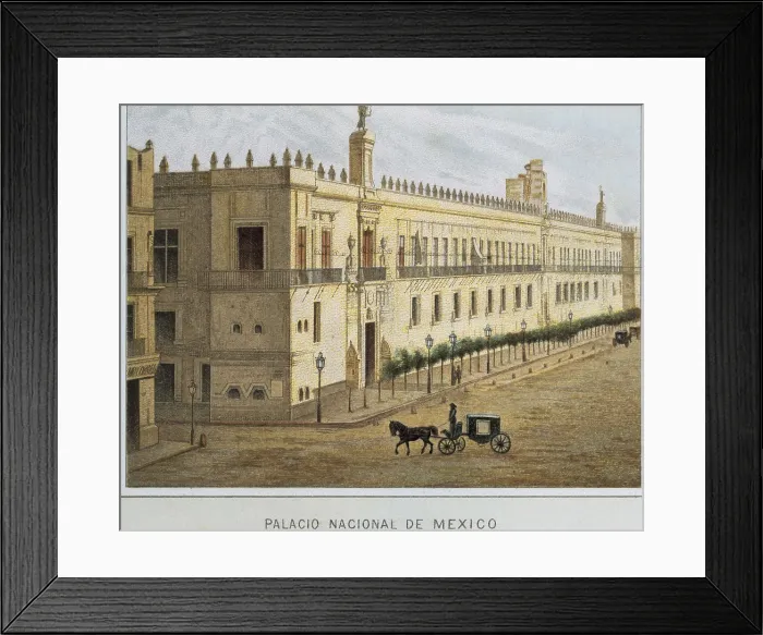 Framed Print : Mexico City. National Palace, 1885. Litography. AISA / Everett Collection**US SALES ONLY**