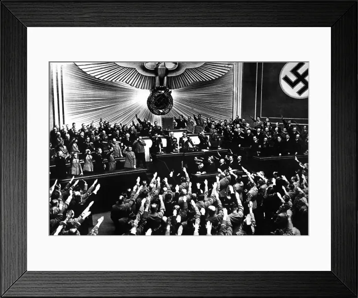 Framed Print : Hitler accepts the ovation of the Reichstag after the annexation of Austria. Berlin, March 1938