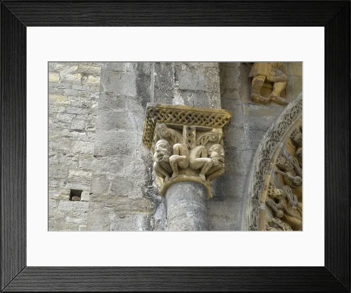 Framed Print : FRANCE. Oloron-Sainte-Marie. Cathedral of Sainte-Marie. Capital of the portico (12th c.). Romanesque art. Sculpture. AISA / Everett Collection**US SALES ONLY**