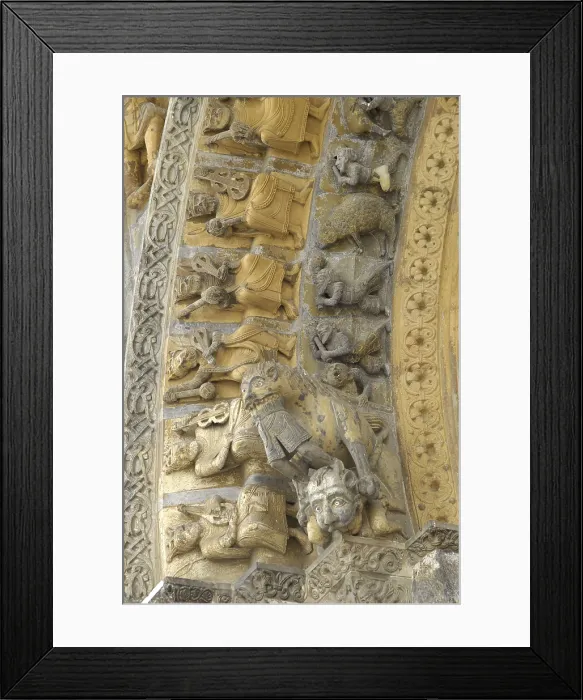 Framed Print : FRANCE. Oloron-Sainte-Marie. Cathedral of Sainte-Marie. Archivolts of the portico (12th c.). Romanesque art. Sculpture. AISA / Everett Collection**US SALES ONLY**