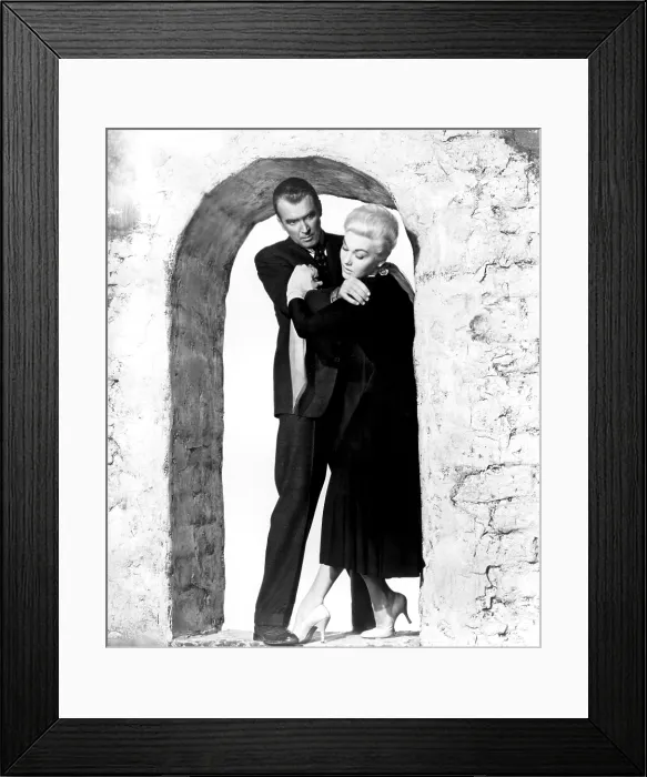 Framed Print : VERTIGO, James Stewart, Kim Novak, 1958