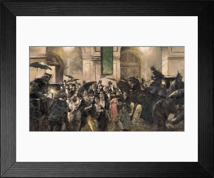 Framed Print : Spain (1893). Fear scene at the exit of the Gran Teatro del Liceo after the explosion of a bomb dropped on 7th November 1893. Painting by Salvador Ross. Oil on canvas. SPAIN