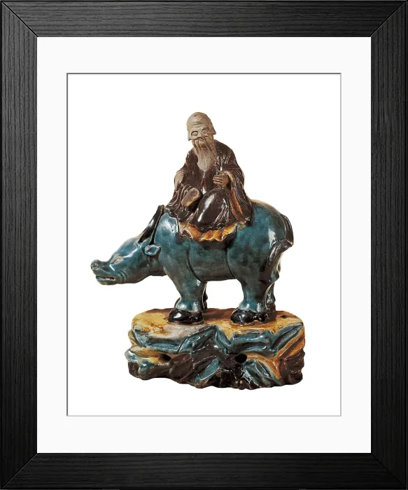 Framed Print : Lao-Tse on his Buffalo. 1368. Chinese art. Qin period. Sculpture; Ceramics. FRANCE. Paris. Guimet Museum. AISA / Everett Collection**US SALES ONLY**