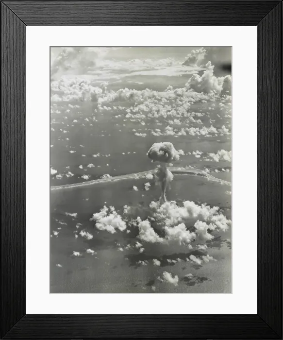 Framed Print : The ABLE test of Operation Crossroads, July 1, 1946. The bomb was dropped from a B-29 and detonated at 520 feet. It was the first nuclear explosion since the Nagasaki bomb of Aug