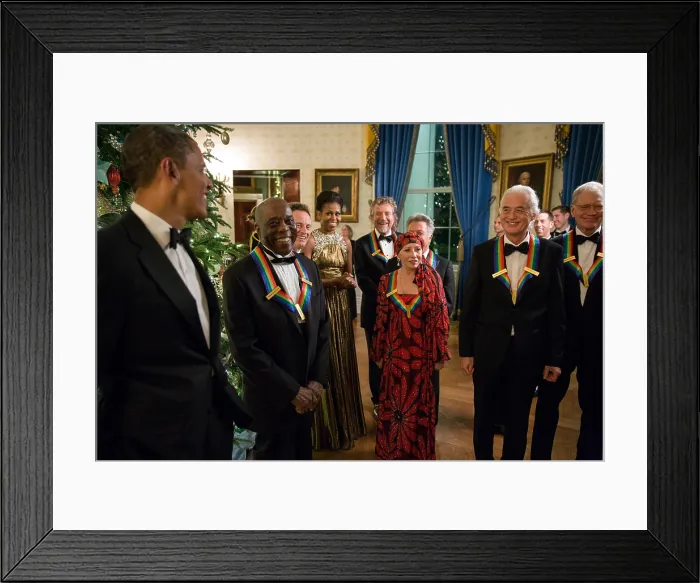 Framed Print : President Barack Obama and First Lady Michele Obama talk with the 2012 Kennedy Center Honorees Framed Print : President Barack Obama and First Lady Michele Obama talk with the 2012 Kennedy Center Honorees