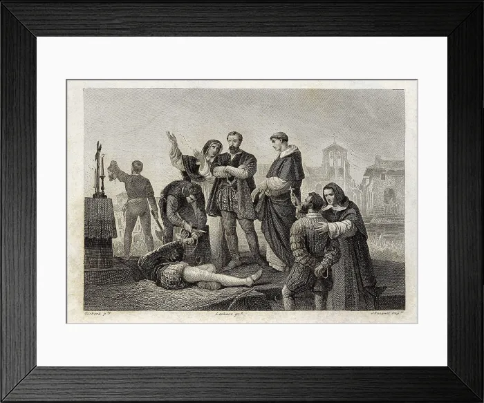 Framed Print : Spain. War of the Castilian Communities (1521). Execution of the community leaders Padilla, Bravo and Maldonado in Villalar Framed Print : Spain. War of the Castilian Communities (1521). Execution of the community leaders Padilla, Bravo and Maldonado in Villalar