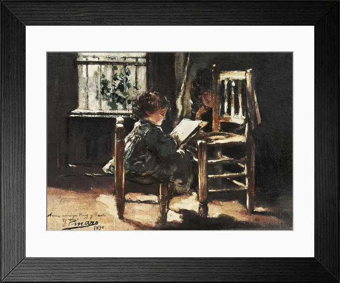 Framed Print : PINAZO CAMARLENCH, Ignacio (1849-1916). My Son Ignacio Drawing. 1890. Oil on canvas. SPAIN. Valencia. San Pio V Fine Arts Museum. AISA / Everett Collection**US SALES ONLY**