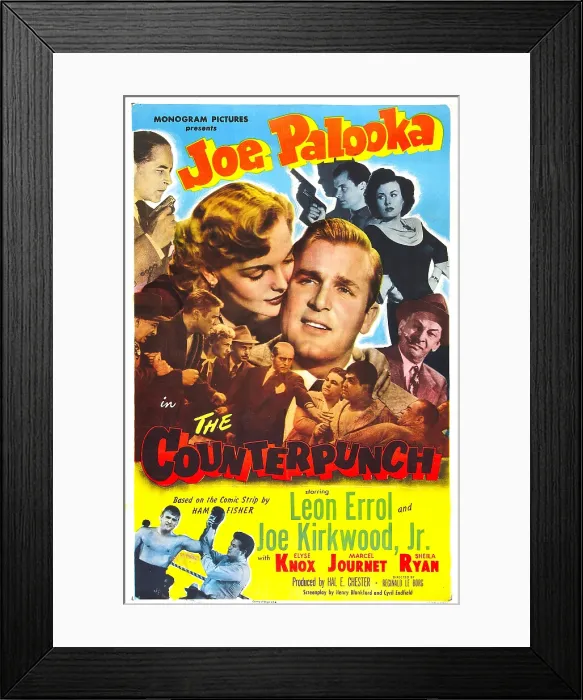 Framed Print : JOE PALOOKA IN THE COUNTERPUNCH, US poster, Elyse Knox (left of center), Joe Kirkwood Jr Framed Print : JOE PALOOKA IN THE COUNTERPUNCH, US poster, Elyse Knox (left of center), Joe Kirkwood Jr