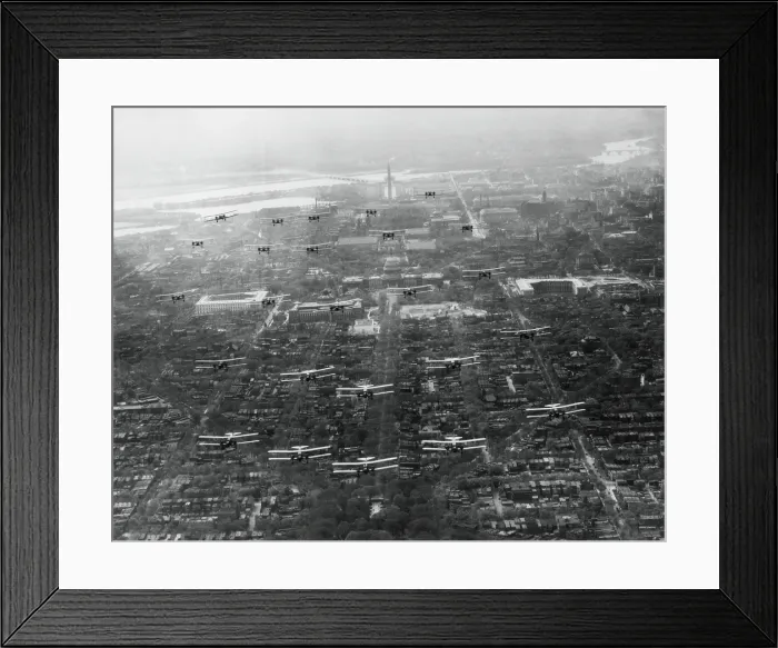 Framed Print : Airplanes of 2nd Bombardment Group in formation over Washington, D.C. April 23, 1931 Framed Print : Airplanes of 2nd Bombardment Group in formation over Washington, D.C. April 23, 1931