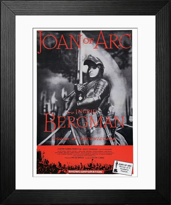 Framed Print : JOAN OF ARC, US poster art, Ingrid Bergman, 1948