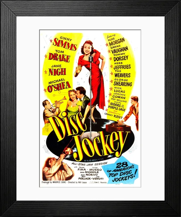 Framed Print : DISC JOCKEY, US poster, Ginny Simms (center), 1951