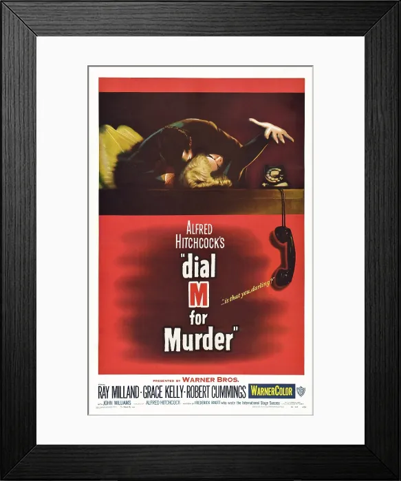 Framed Print : DIAL M FOR MURDER, US poster, top: Anthony Dawson; bottom: Grace Kelly, 1954