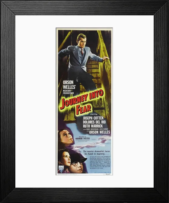 Framed Print : JOURNEY INTO FEAR, top: Joseph Cotten, bottom from top: Dolores Del Rio, Ruth Warrick, Frank Readick, 1943