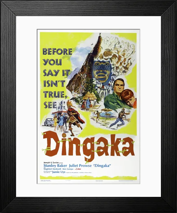 Framed Print : DINGAKA, US poster, right from left: Stanley Baker, Juliet Prowse, 1964